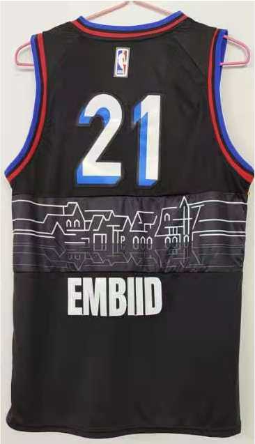 Men Philadelphia 76ers 21 Embiid black Game Nike NBA Jerseys
